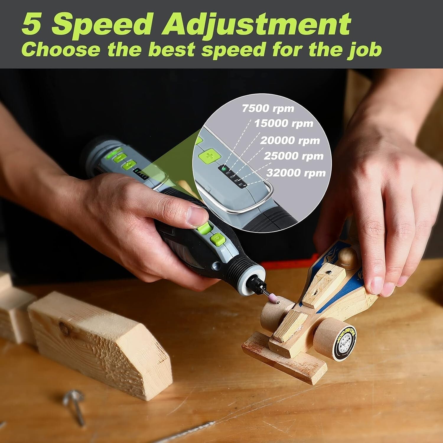 Compact 12V Rotary Tool with 114 Accessories - Perfect for Crafters & DIY Lovers