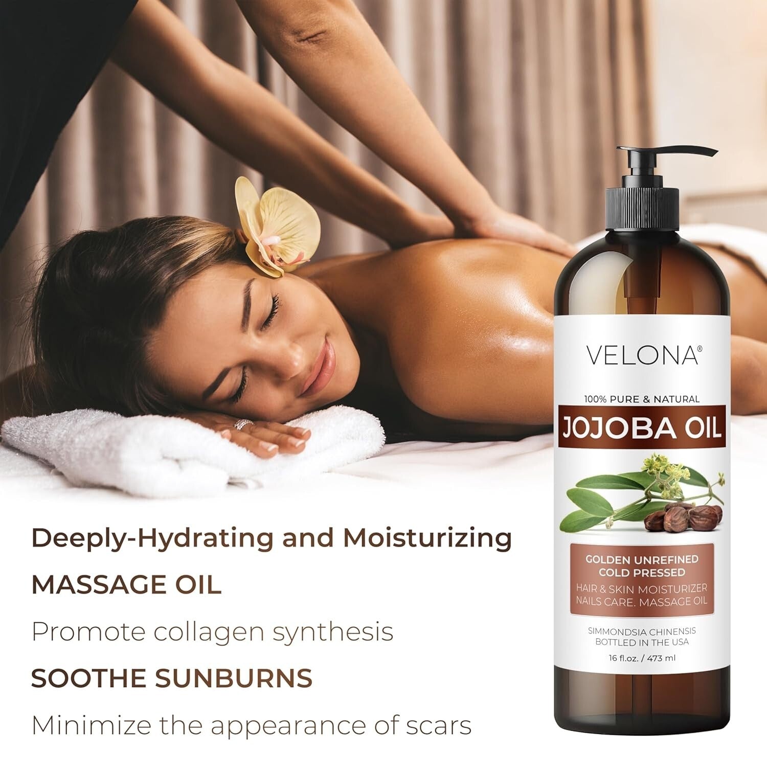 100% Pure & Unrefined Jojoba Oil - 64 oz for Skin, Hair & Cuticle Care