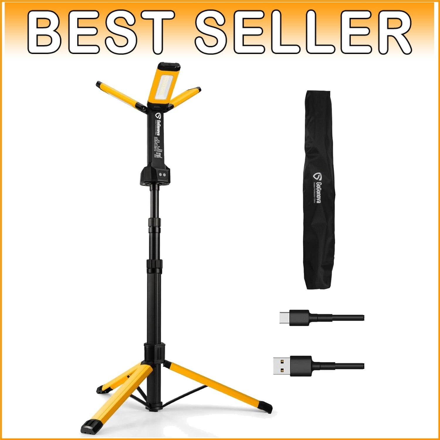 High-Power Work Light with Detachable Tripod - Ideal for Indoor & Outdoor Use