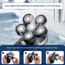 Load image into Gallery viewer, Waterproof Cordless Head Razor with Multiple Attachments for Total Grooming
