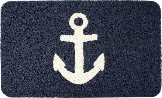 Durable Vinyl Anchor Doormat, 30 by 18-Inch - Stylish Nautical Entryway Rug
