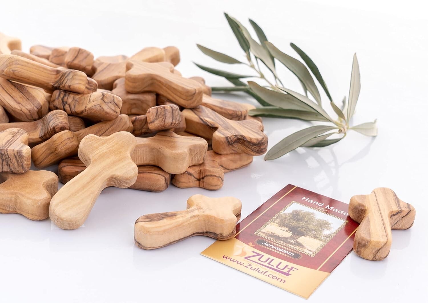 Olive Wood Pocket Crosses from Bethlehem - 100 Unique Keepsakes for Any Occasion