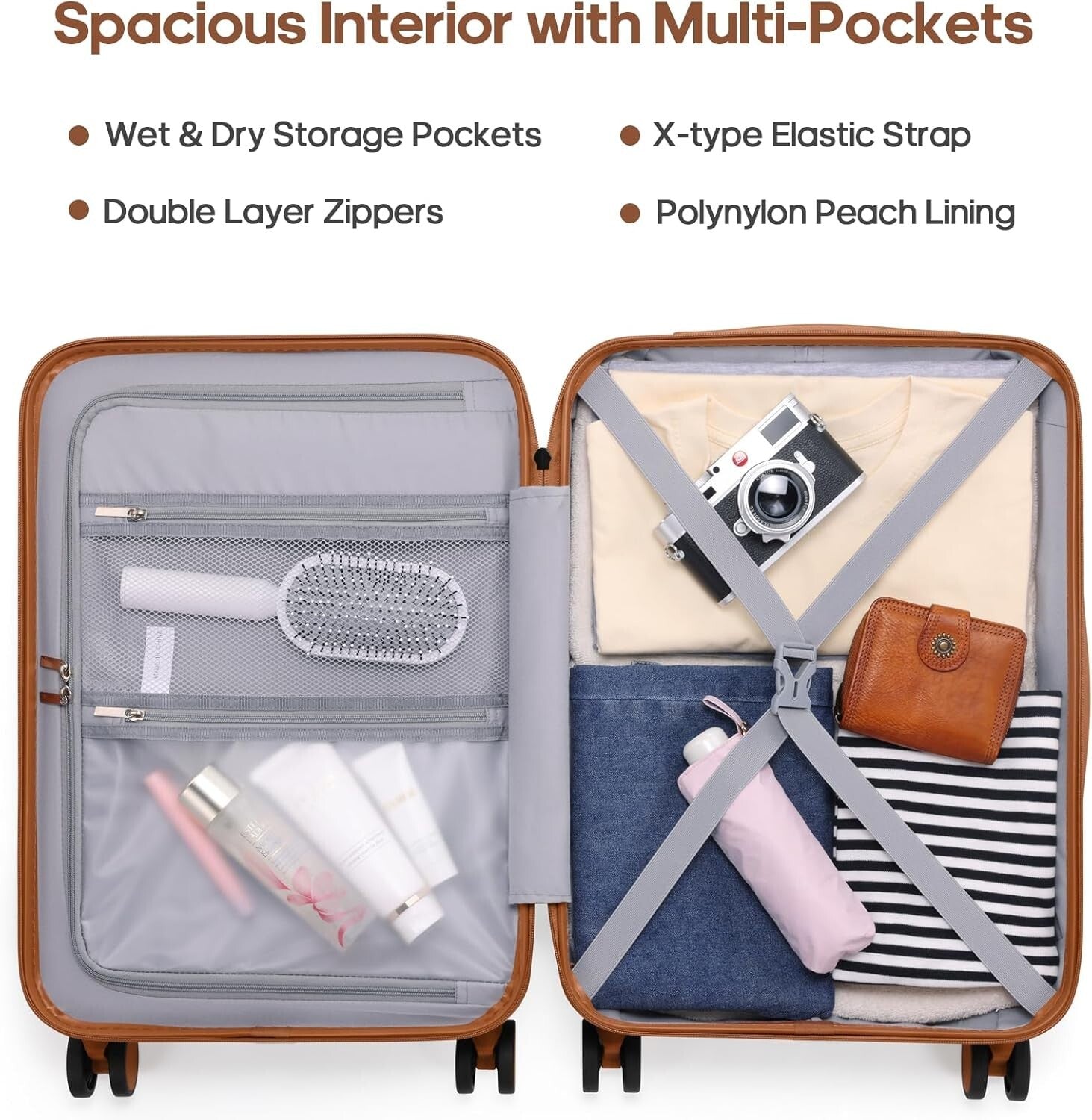 Advanced 20-Inch Hardshell Suitcase & Backpack Set - Effortless Travel in Style