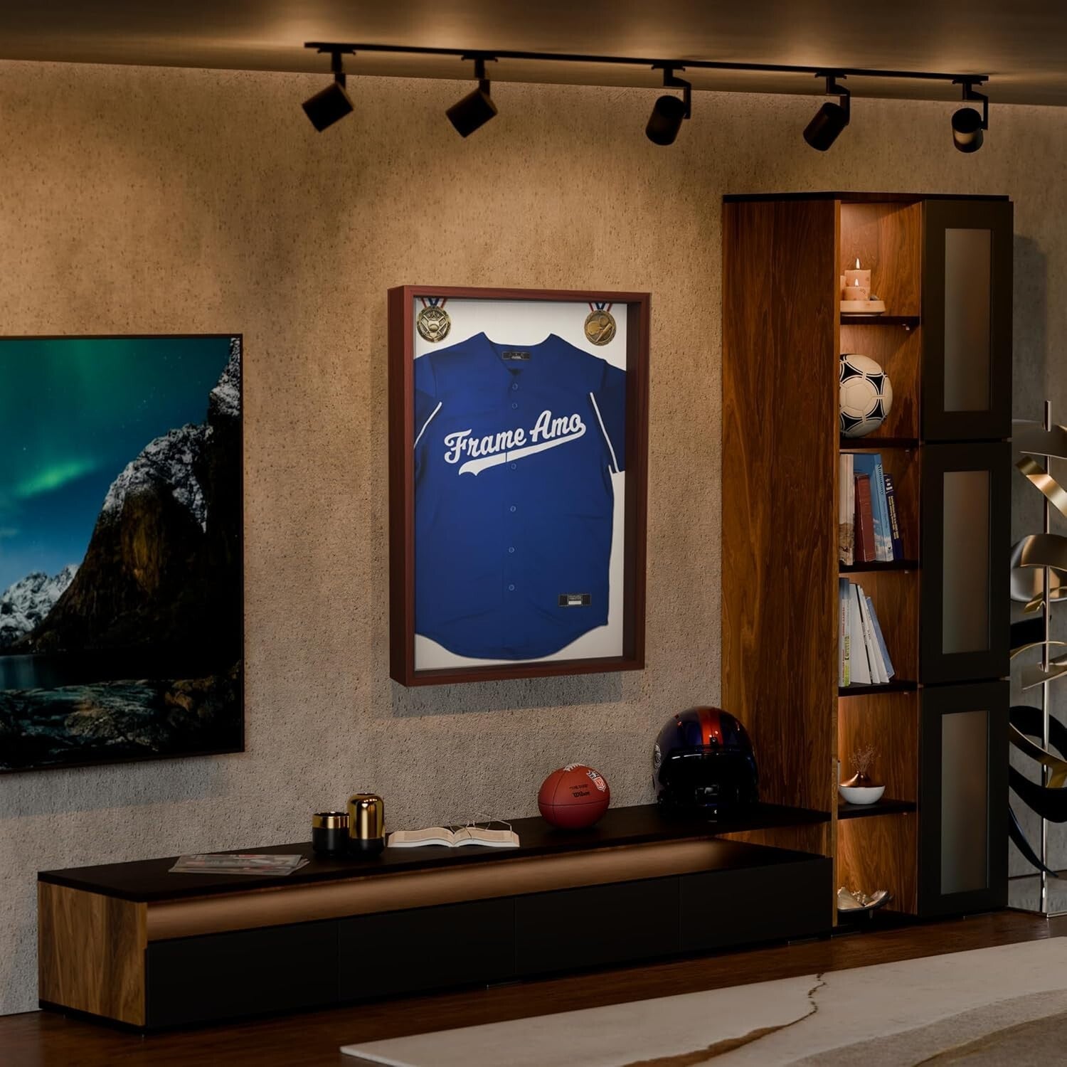 2.5-Inch Thick Shadow Box Frame, Walnut Brown Finish for Memorabilia Showcasing