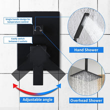 Load image into Gallery viewer, Matte Black Dual Function Wall Mount Shower Valve with Pressure Balance Control