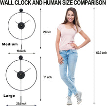 Load image into Gallery viewer, Oversized 23.6" Non-Ticking Wall Clock with Pendulum - Perfect for Living Rooms