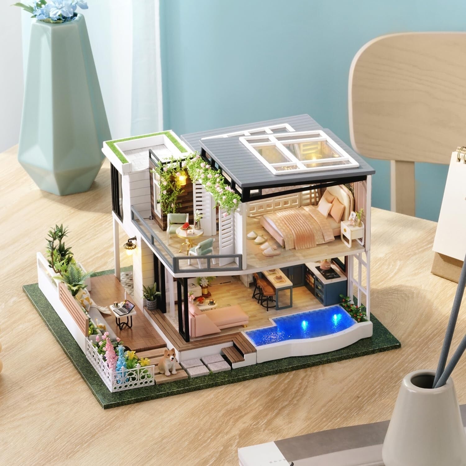 1:24 Scale DIY Dollhouse with Furniture and Music: Magical Crafting Experience