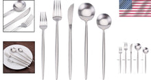Load image into Gallery viewer, High Quality, 20-Piece Matte Silver Cutlery Set - Perfect for Celebrations
