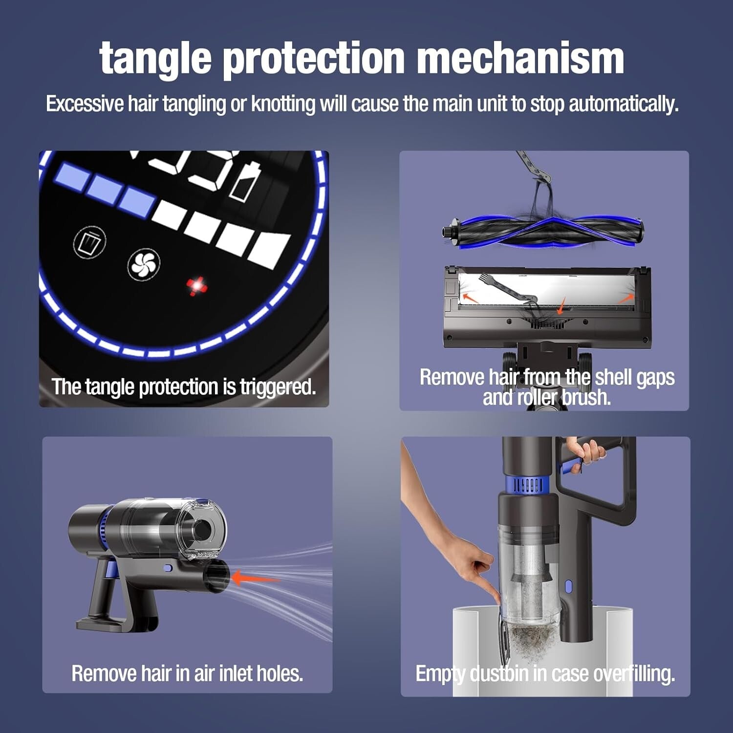 Ultra-Quiet 550W Cordless Vacuum with 3 Modes & LED Interface - Pet Hair Expert