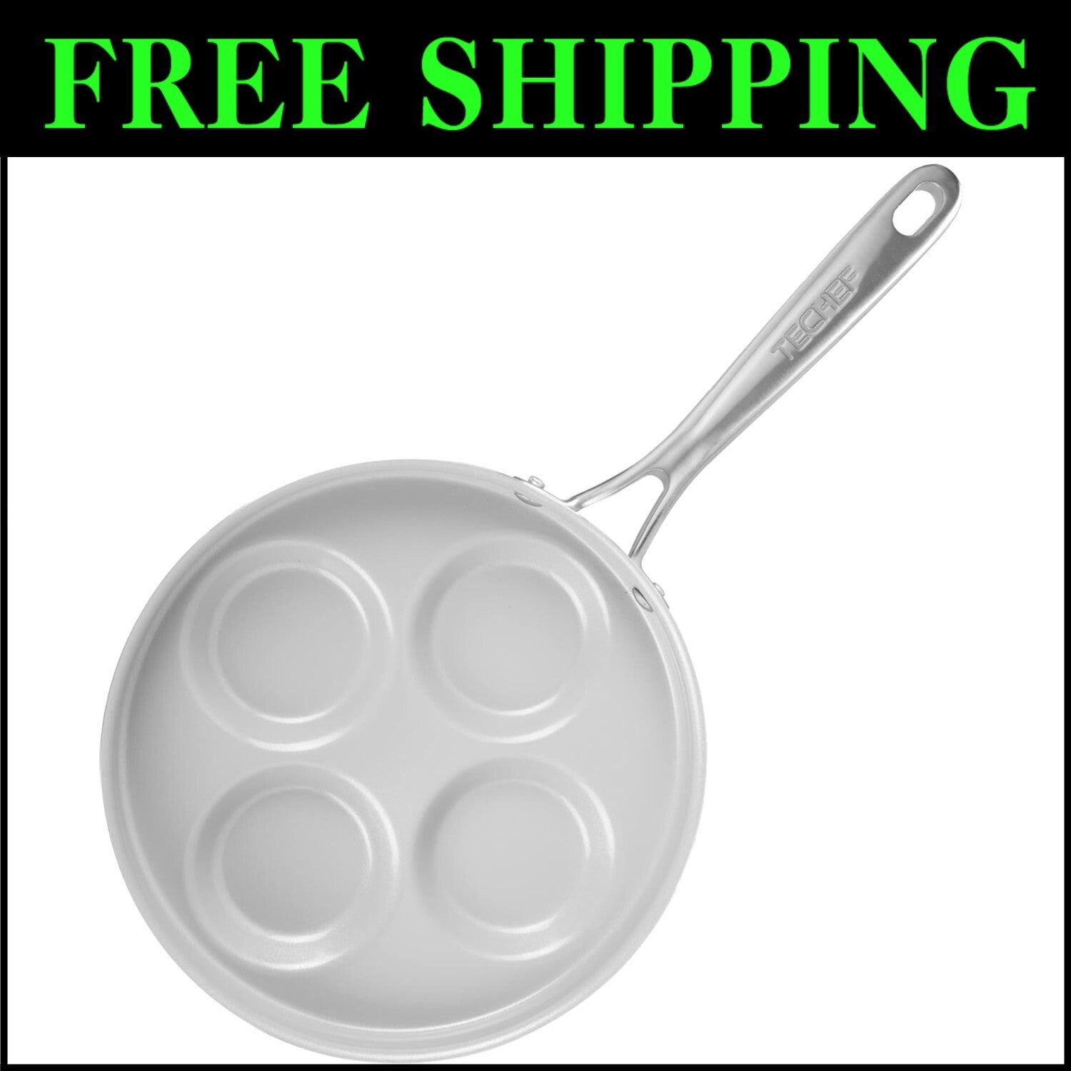 CeraTerra Nonstick 4-Cup Egg Frying Pan - PFAS & PFOA Free Ceramic Quality
