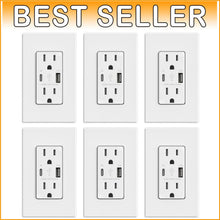 Load image into Gallery viewer, Universal 15 Amp Wall Outlet with Fast USB Charging - White Finish, Easy Install