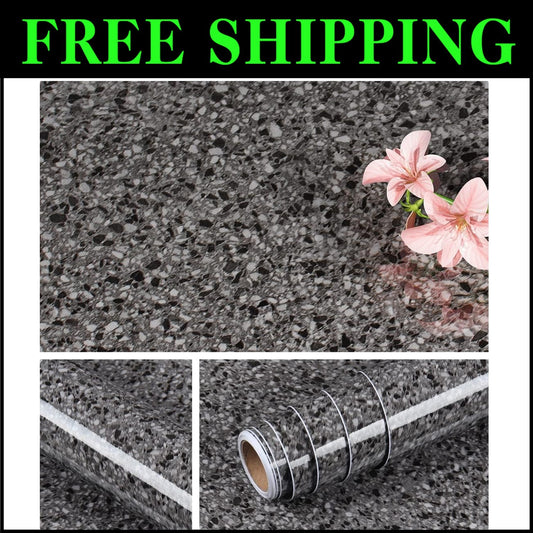 Extra Wide 36 Inch Granite Look Self-Adhesive Contact Paper for Stylish Surfaces