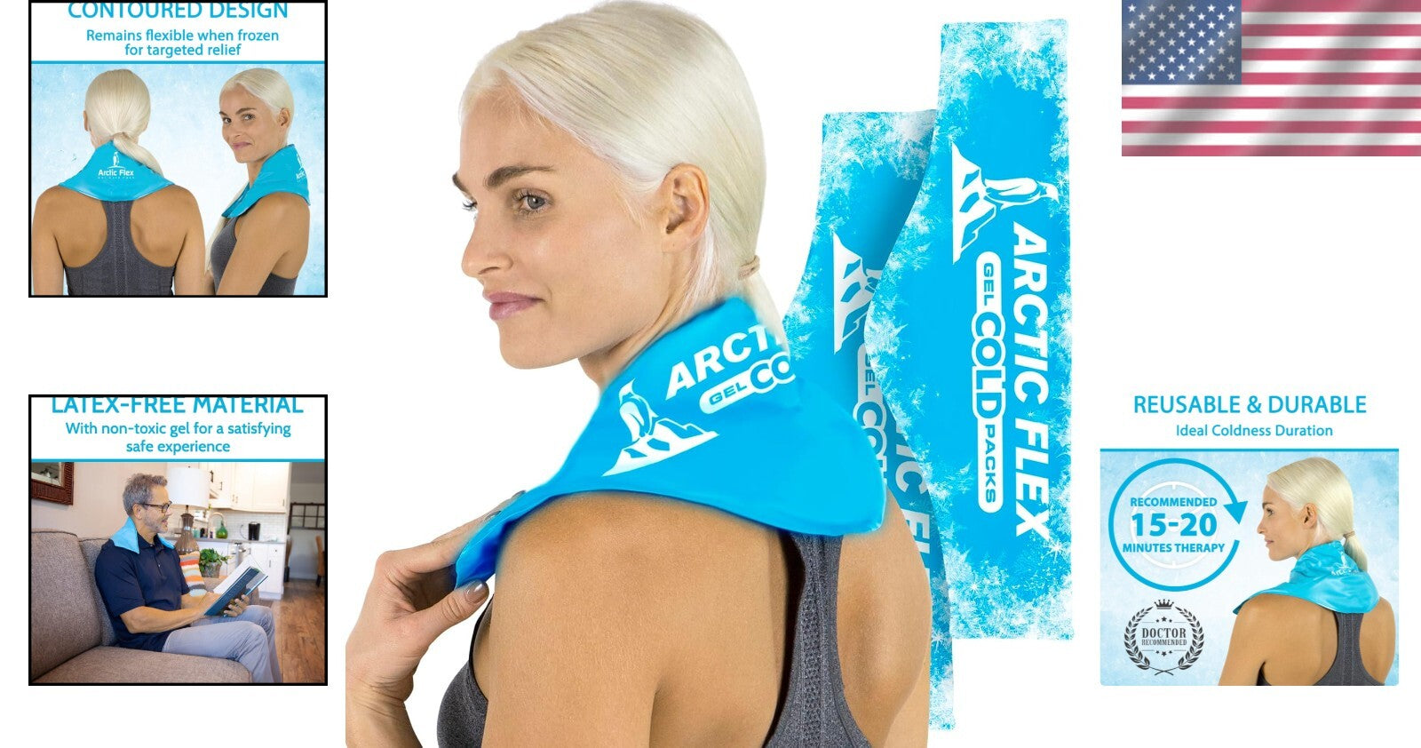 Flexible Reusable Neck Ice Pack - Cold Therapy Wrap for Headaches & Injuries