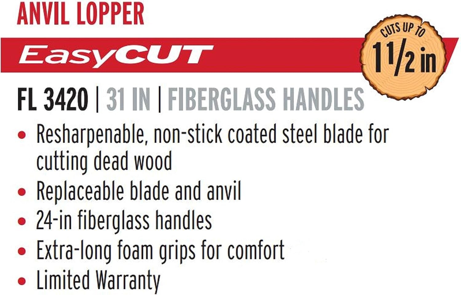 32-Inch Professional Anvil Lopper with Comfortable Grips for Effortless Pruning