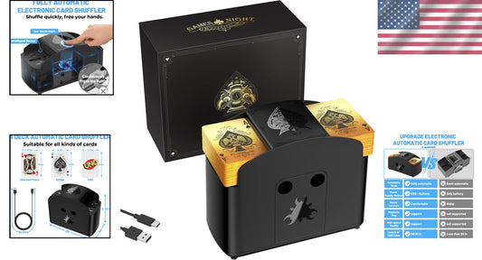Portable Electric Card Shuffler - Lower Noise, 4 Decks, Ideal for All Card Games