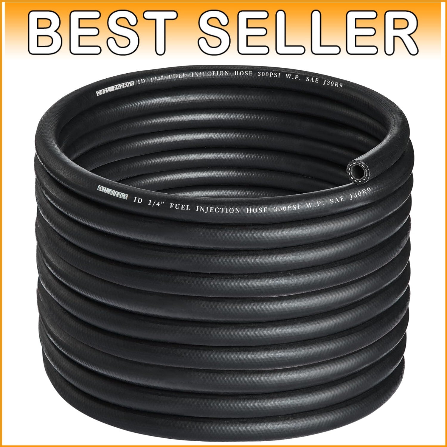 Durable 1/4 Inch Fuel Line Hose, 25FT - 1200 PSI Max Pressure & Flexible Design