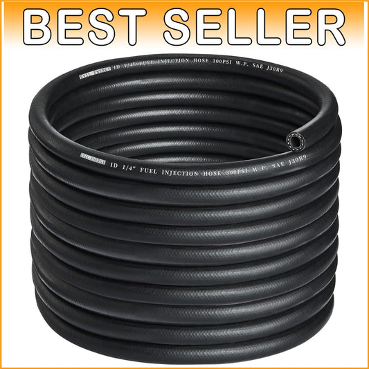 Durable 1/4 Inch Fuel Line Hose, 25FT - 1200 PSI Max Pressure & Flexible Design