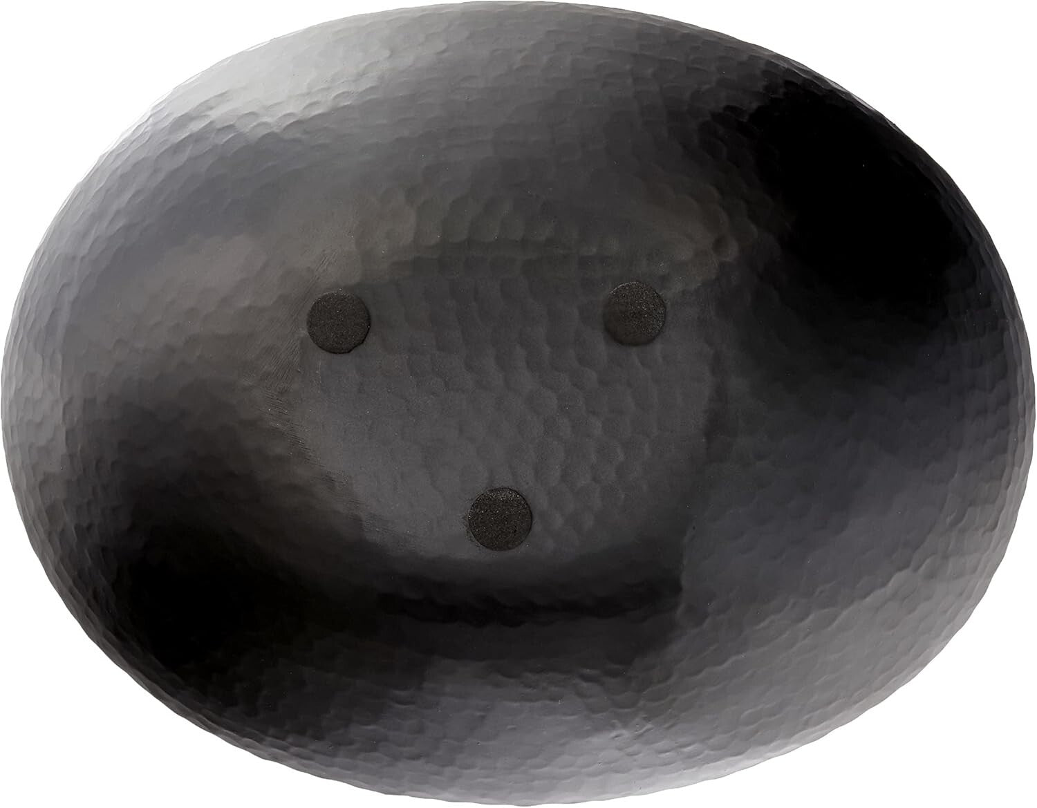 Elegant 14.75" x 11" Hammered Black and Copper Oval Bowl - Fruit or Nut Use