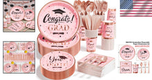 Load image into Gallery viewer, Graduation Party Decor Set - 350 PCS Disposable Tableware for Class of 2025