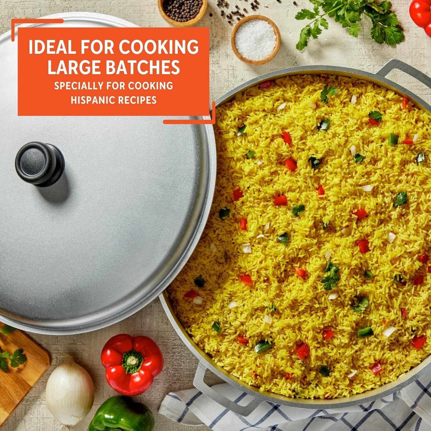 18-Quart Jumbo Traditional Caldero - Versatile Large Cooking Pot in Silver