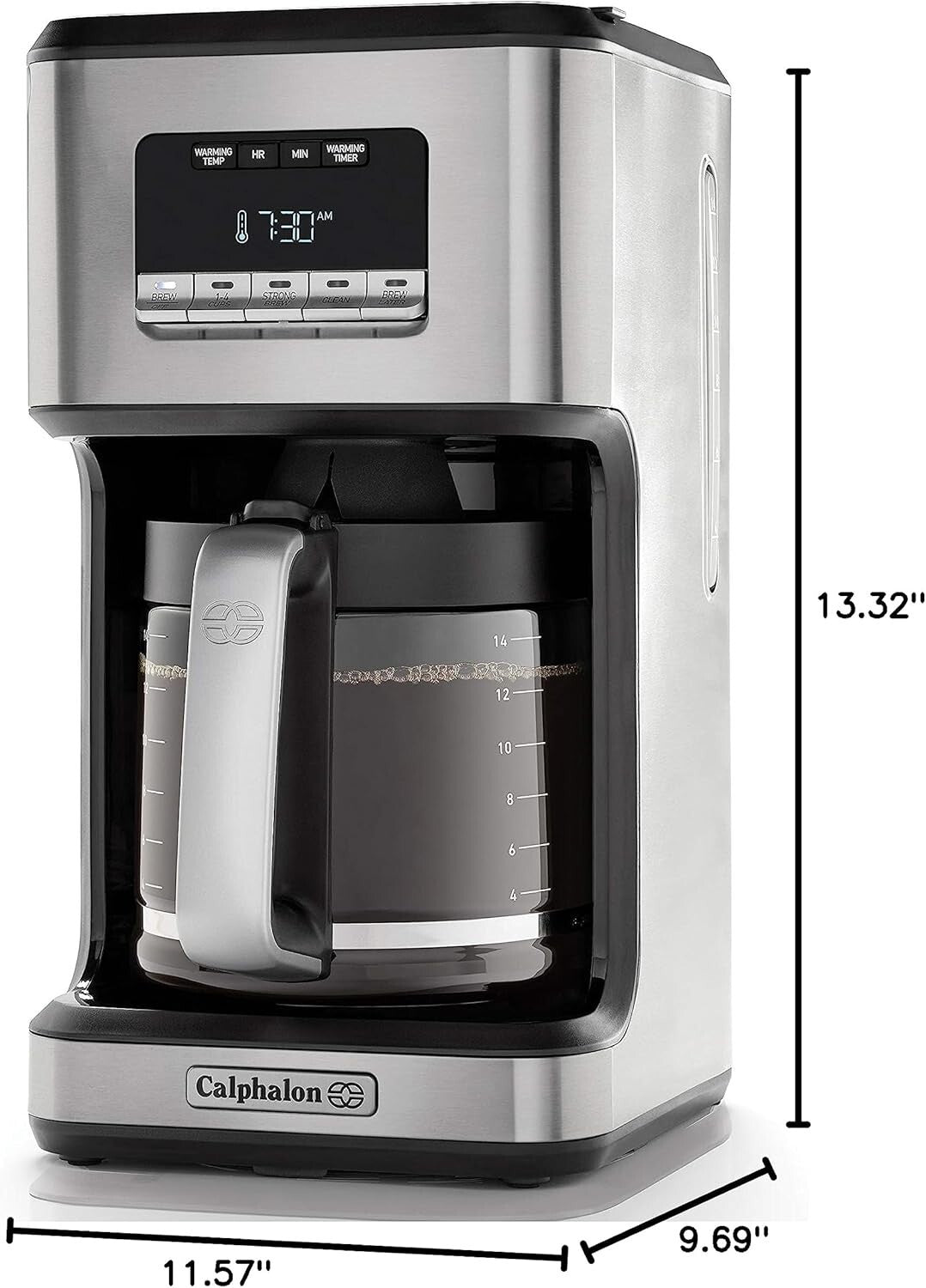 Advanced 14-Cup Drip Coffee Maker with Programmable Settings & Strong Brew