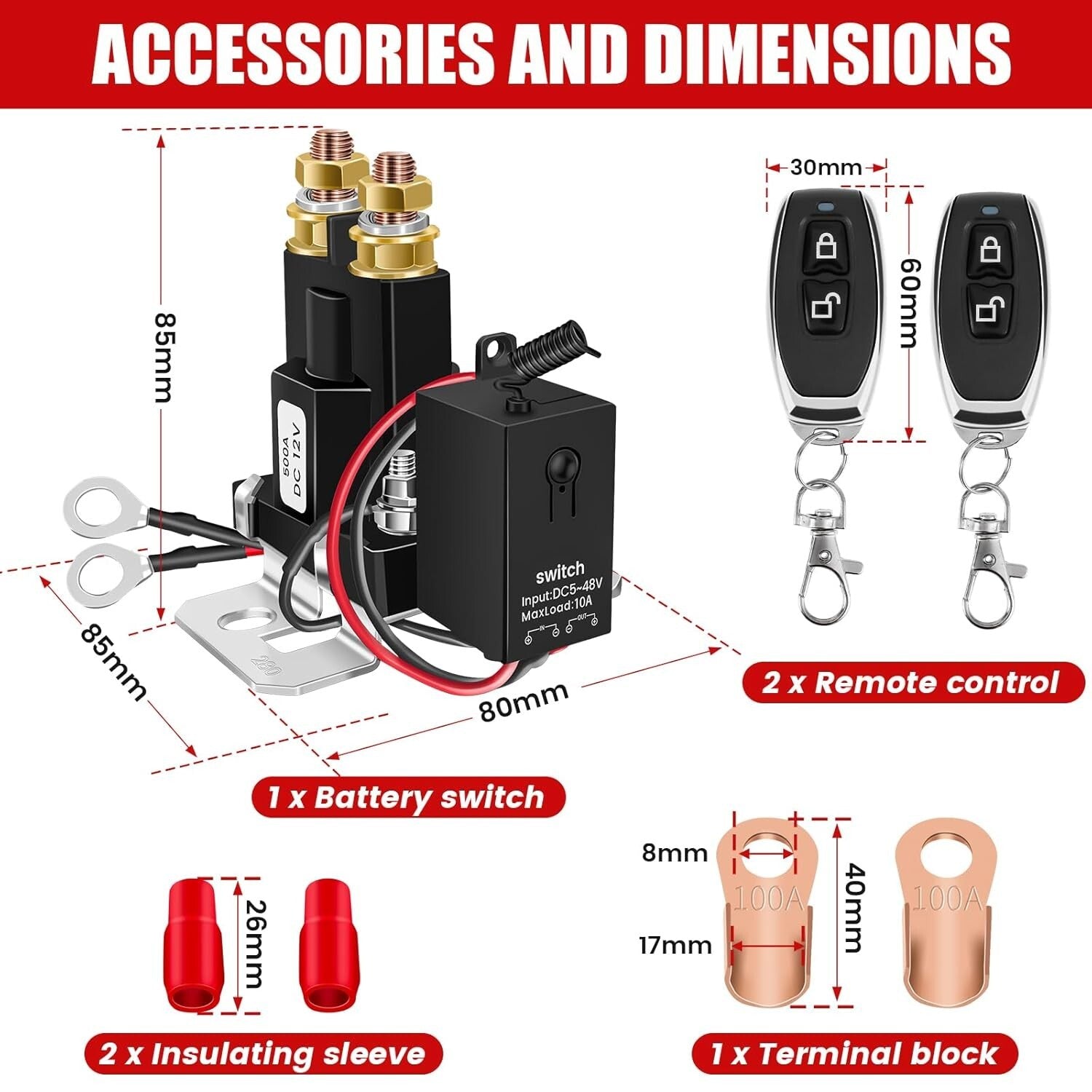500A Remote Control Battery Disconnect Switch for Enhanced Vehicle Security