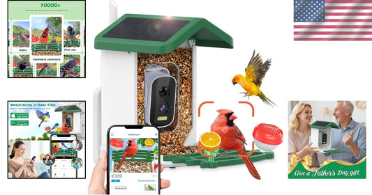 Weatherproof Bird Feeder Camera with Live View – Instant Notifications & Sharing