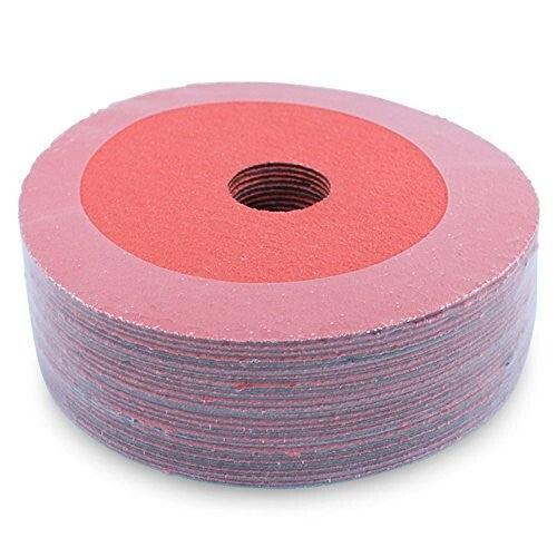 Ceramic 60 Grit Grinding & Sanding Discs 5” x 7/8” - 25 Pack for Angle Grinders