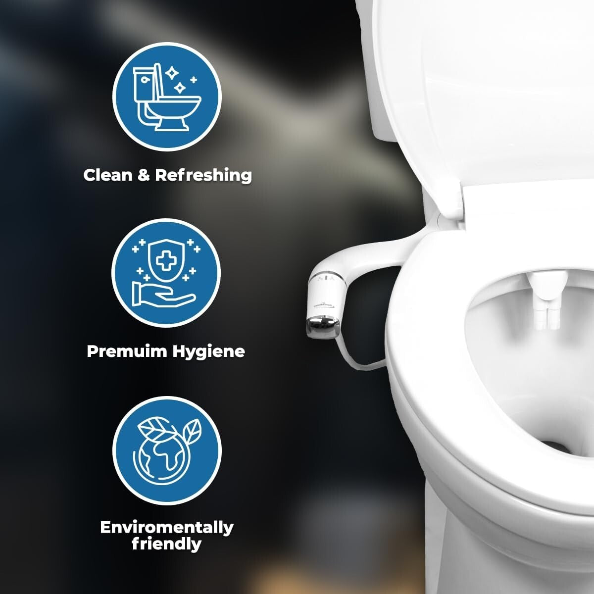 Eco-Friendly Toilet Bidet Attachment with Adjustable Temperature & Easy Install