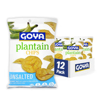 Load image into Gallery viewer, Goya Unsalted Plantain Chips - 5 oz Pack of 12 - Crunchy &amp; Gluten-Free Snacks