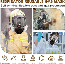 Load image into Gallery viewer, Comfort-Fit Full Face Gas Mask with 4 High-Efficiency Activated Carbon Filters