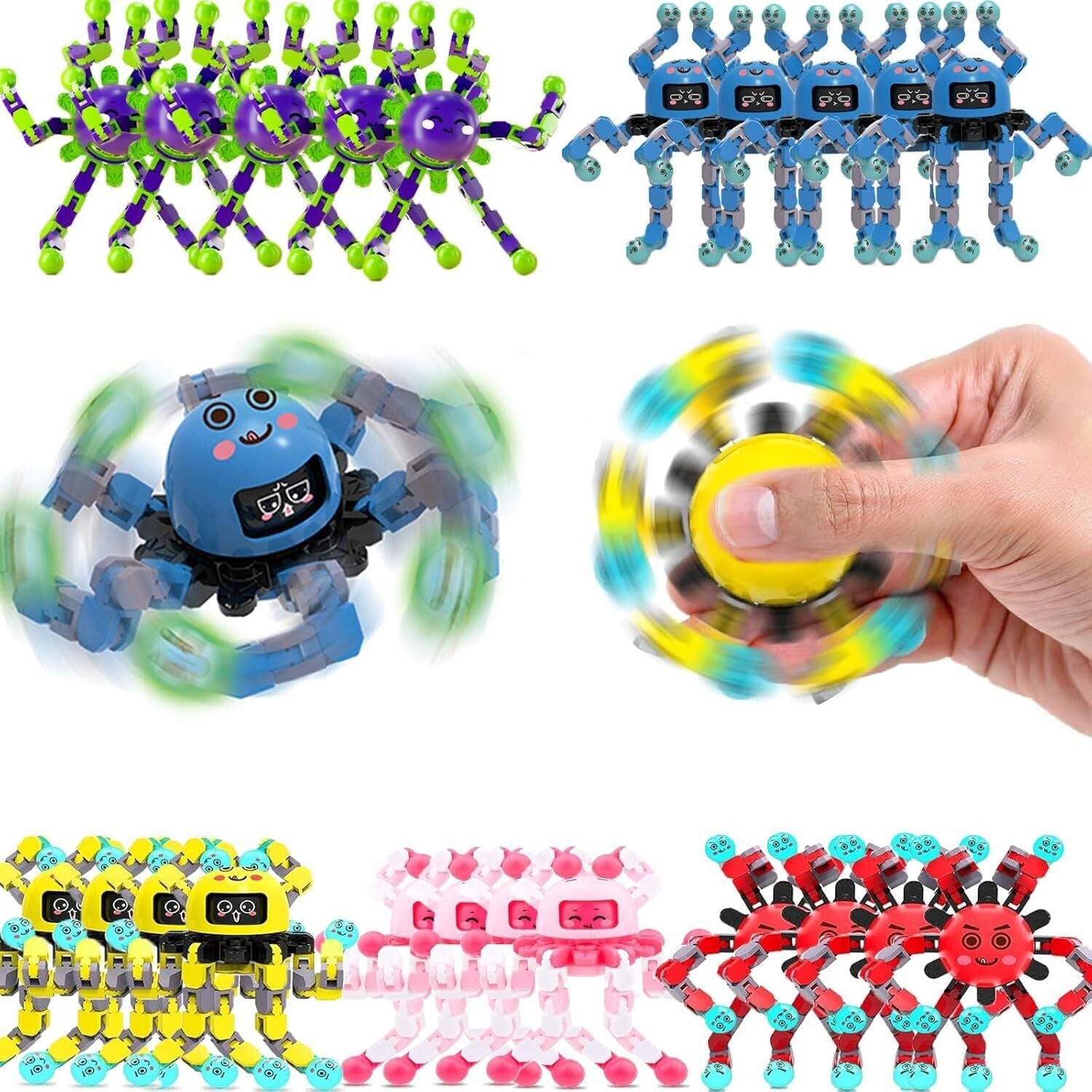 Creative Fidget Spinner Toys - 100 Transformable Stress Relief Gifts for Kids