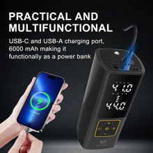Load image into Gallery viewer, Compact Battery-Powered Tire Inflator with Smart Pressure Control &amp; LED Light