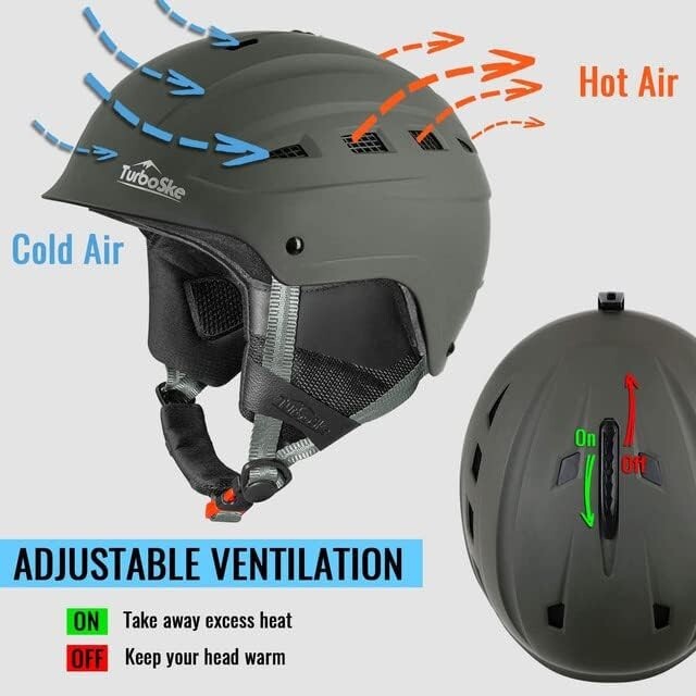 Adjustable Snow Sports Helmet in Matte Gray - Perfect for Skiing & Snowboarding