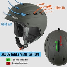 Load image into Gallery viewer, Adjustable Snow Sports Helmet in Matte Gray - Perfect for Skiing &amp; Snowboarding