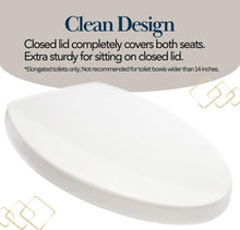 Load image into Gallery viewer, Premium Elongated Almond Potty Training Toilet Seat - Easy Clean &amp; Slow Close
