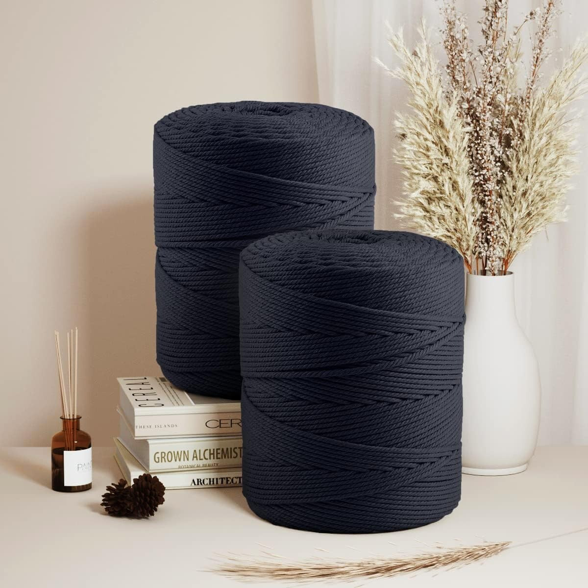 Durable 4mm Navy Macrame Craft Cord - 547yds for Wall Hangings and More