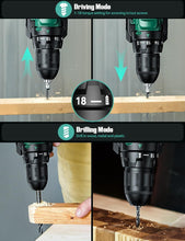 Load image into Gallery viewer, KIMO 20V Cordless Drill Set - 2 Batteries, 350 In-lb Torque, 18 Accessories