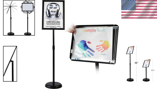 Durable Pedestal Sign Stand with UV Protection - Adjustable for Various Displays