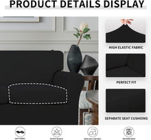 Load image into Gallery viewer, 4-Piece Stretch Couch Cover for Dogs - Machine Washable Black Sofa Protector
