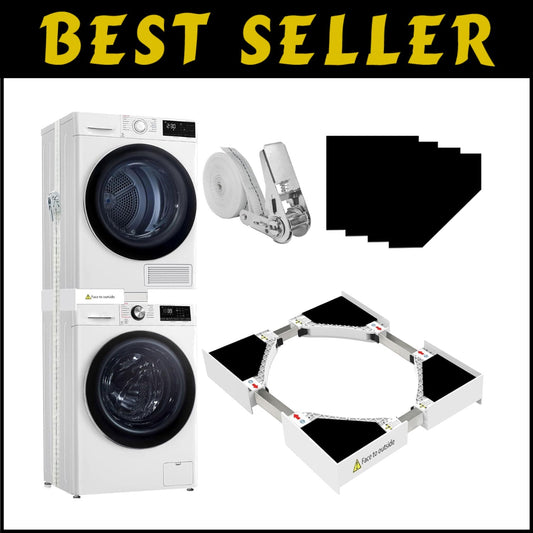 Effortless Laundry Organization with Adjustable Stacking Kit for 24-29" Machines