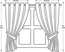 Load image into Gallery viewer, Jacquard Paisley Black Window Curtain Set – 55x84 Panels with Easy Rod Pocket