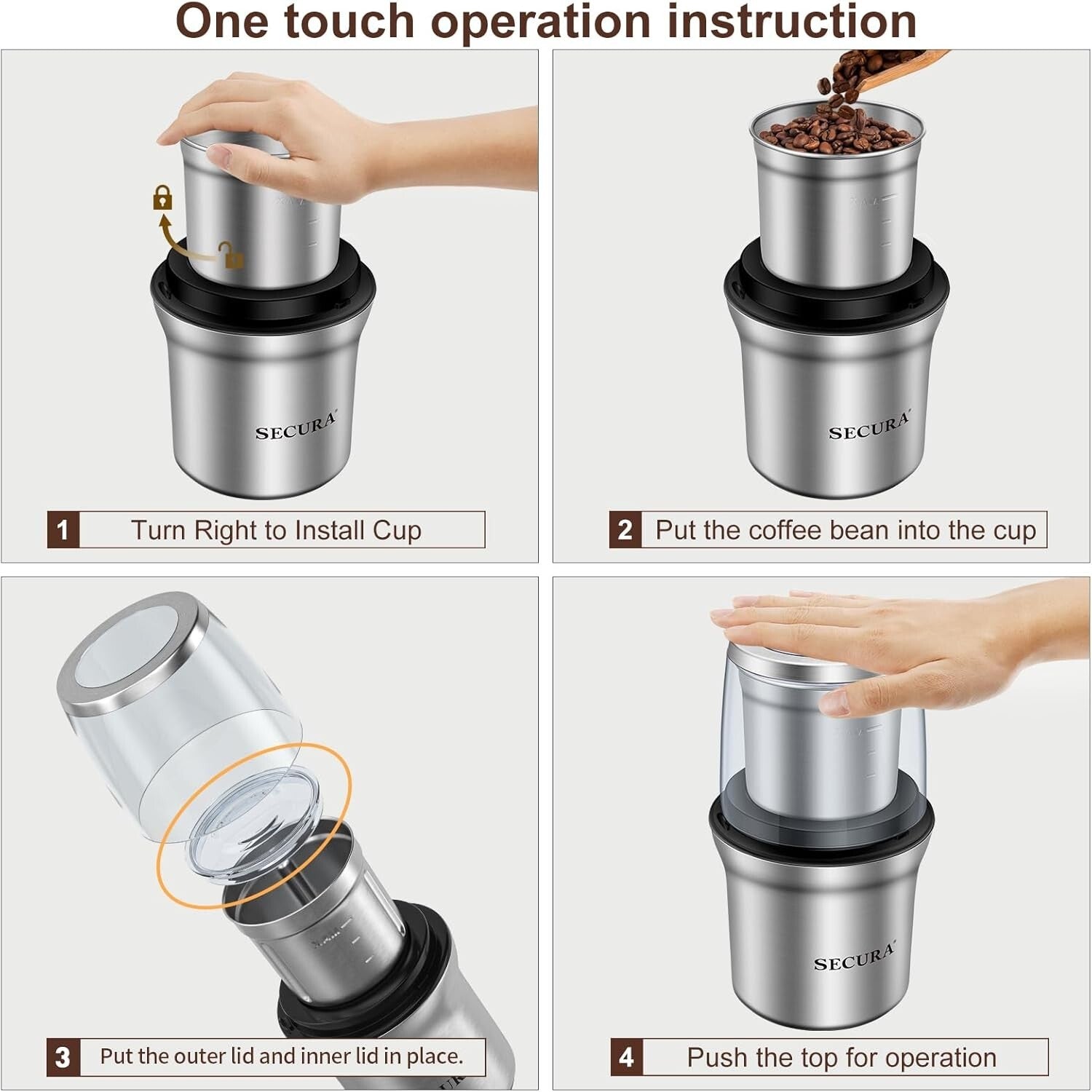 Effortless Grinding: Electric Coffee and Herb Grinder with Precision Control