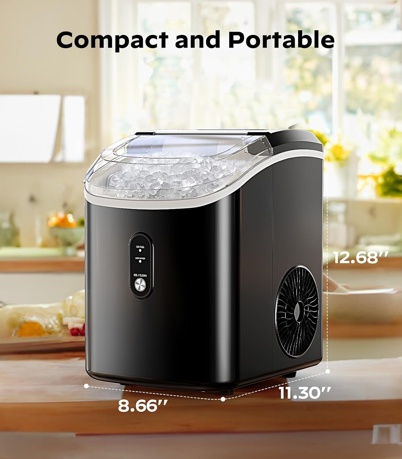 33 lbs Nugget Ice Maker - Fast, Portable Ice Solution with Self-Cleaning Feature