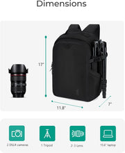 Load image into Gallery viewer, Customizable Photographer's Backpack with Padded Straps &amp; Weather Protection
