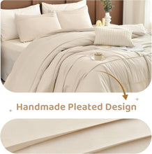 Load image into Gallery viewer, Wheat Color 3PC King Comforter Set - Soft, Lightweight &amp; Durable Cotton Bedding