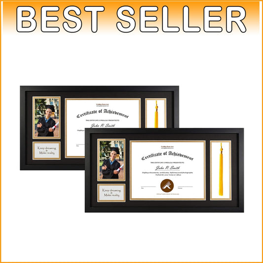 11x22 Premium Graduation Frame with Dual Openings - Photo & Keepsake Holder