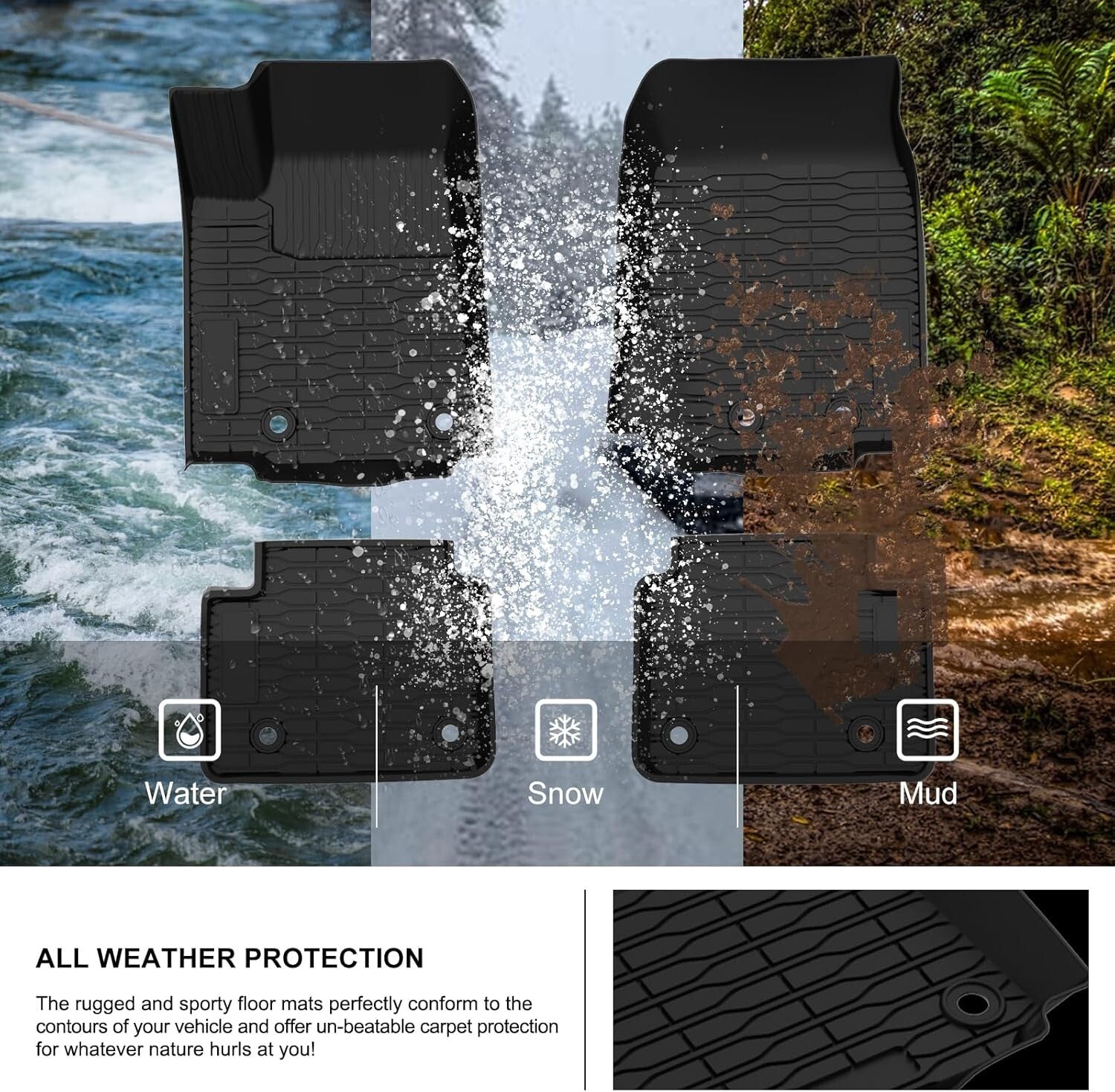 Easy Clean Custom Fit All Weather Trunk & Floor Mats for Jeep Grand Cherokee L