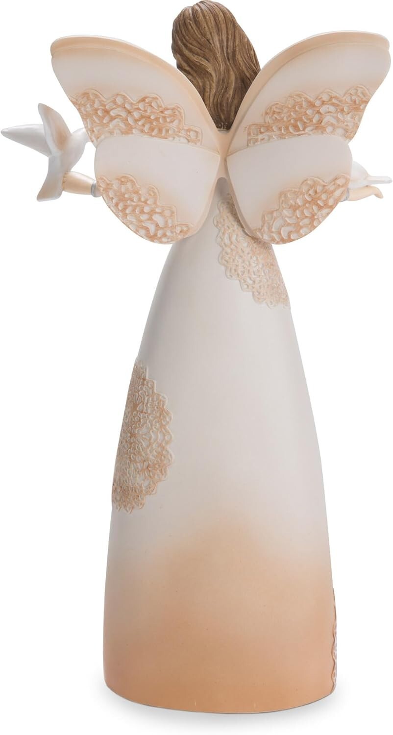 Elegant 9'' Silver Serenity Angel Figurine with Debossed Quote - Luxury Decor