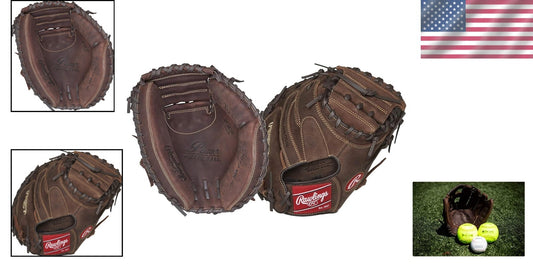 33-Inch Adult Catcher's Mitt - Durable Faux Leather for Baseball & Softball